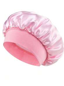3PCS Silk Bonnet For Sleeping, Satin Hair Bonnets, Soft Elastic Band Silk Sleep Cap, Silk Hair Wrap For Curly Hair (Black Gold) Back To School Hair Bonnet