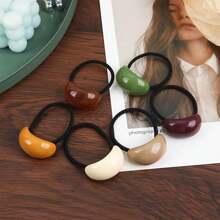 6-Piece Mixed Color Set Design With Curved Hair Cords, French Style Simple And Elegant High Elasticity Hair Accessories, Suitable For Women's Ponytails, Bun Heads, Hair Tie Ropes, Rubber Band Hair Accessories[Colors Will Vary Randomly - May Include Duplicates. Not Suitable For Those Who Require Specific Colors] Ponytail Holders Hair Elastics Hair Rubber Bands Scrunchies