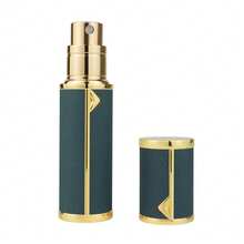 香水旅行喷雾器，真皮底部填充可再填充香水瓶，迷你古龙水香水分配器，防晒喷雾瓶，便携式喷雾器口袋大小，适合飞机旅行礼物 - 彩色 - 查看 34