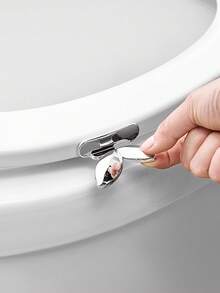 2pcs Toilet Seat Up Handle, No Hands Touch Toilet Seat Lift, Bathroom Adhesive Toilet Lid Lifter Bathroom Accessories Bathroom Organizer Back To School Storage - Multicolor - View 8