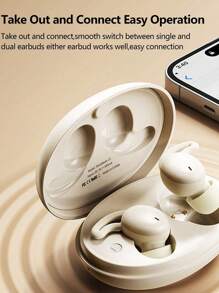REMAX سماعات أذن بلوتوث لاسلكية، سماعات أذن للنوم، وقت تشغيل 20 ساعة للاستمتاع بليلك، بتحكم لمس، مظهر جميل، سماعة أذن مريحة، سماعات أذن استريو لاسلكية، سماعة أذن صغيرة، خفيفة الوزن بتصميم السيليكون السائل، مناسبة للاستخدام عند النوم، هدية للحبيب/الوالدين (أسود/بيج)