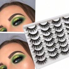 Pestañas postizas de aspecto natural, paquete de pestañas postizas de visón artificial hechas a mano esponjosas, 14 pares de pestañas de estilo ojo de gato (54) - Ojo lindo - Ver 2