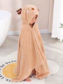 1pc Children's Hooded Bath Towel, Bath Wrap, Bathrobe For Kids, Wearable Towels, Coral Fleece Soft And Absorbent Noshedding Towel For Kids Children's Hooded Cartoon Long Eared Monkey Baby Towle With Hood 70cm X 140cm Cloak, Swimming Towel, Swim Bath Towel Bathroom Decor, Back To School - 70x140 - View 20
