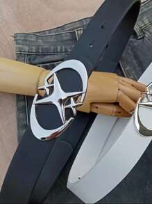1pc Vintage American Y2K Style PU Leather Belt For Men, Suitable For Jeans, Suits, Daily Matching Summer, School