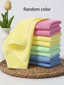 5pcs/10pcs Random Color Reusable Kitchen Cleaning Cloths, Multipurpose Lint-Free Dish Cloths For Kitchen And Bathroom Household Cleaning, Durable Absorbent Towels For Removing Stains And Grease