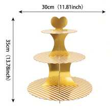 1pc 3-Tier Round Cupcake Stand, Cardboard Cupcake Tower, Dessert Cup Cake Stand Tower For Birthday Wedding Party Decoration, Wedding And Birthday Supplies, Home And Party Decorations - Multicolor - View 3