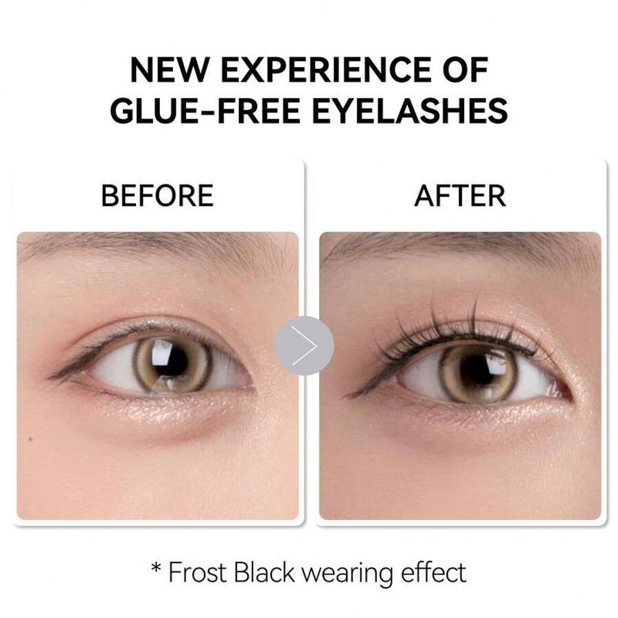 Wosado Soft Magnetic Eyelashes All-In-One Box, Reusable, Glue-, Waterproof, Lightweight, Natural Style Makeup Cosmetic - #14 Frost Black All-in-one - View 1