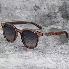 1 pieza de gafas de moda unisex con marco cuadrado y pieza contigua de medidor con acabado de plata