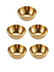 3/5/10酱料碟，优质不锈钢迷你独立调味碗，圆形调味碟，寿司蘸酱碗，开胃菜碟，学校用品 - 彩色 - 查看 13