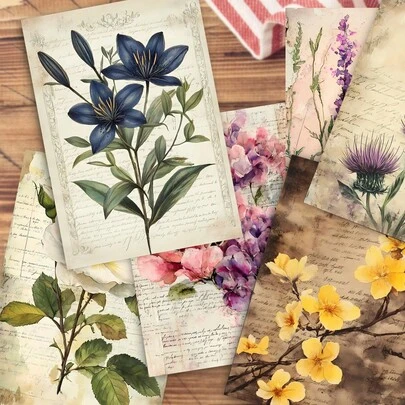 ชุดโปสการ์ดดอกไม้วินเทจ 32 ชิ้น, โปสการ์ดตัวอย่างพืชวินเทจในหัวข้อดอกlavender, ดอกทานตะวัน และ กุหลาบ เหมาะสำหรับสมุดภาพ การตกแต่งผนัง การ์ดอวยพร การส่งไปรษณีย์ ของที่ระลึก วันเกิด งานปาร์ตี้ เครื่องเขียนโรงเรียน (ไม่รวมอุปกรณ์เสริม)