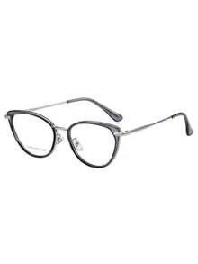 Gafas transparentes con forma de ojo de gato estilo Y2K, color té fresco - Gris (película grisácea) - Ver 5