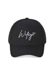 1 Pc Outdoor Wifey Letter Print Adjustable Baseball Cap, Casual Sun Protection Hat For Spring/Autumn Travel, Beach Holiday, Suitable For Young Men, Y2K Style