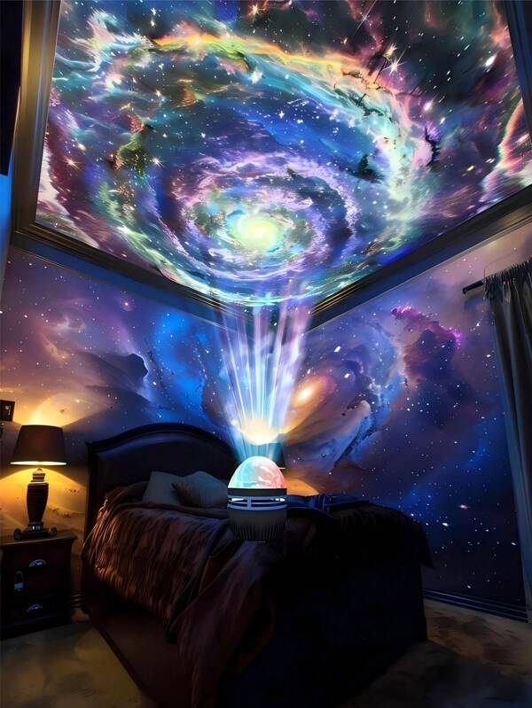 1 قطعة مصباح إسقاط إضاءة شمالية، مناسب لغرفة النوم وغرفة ألعاب الفيديو وسينما المنزل والسقف وديكور الغرفة، مثالي كهدية في المناسبات والأعياد كعيد الحب، يعمل بالطاقة من USB، محمول