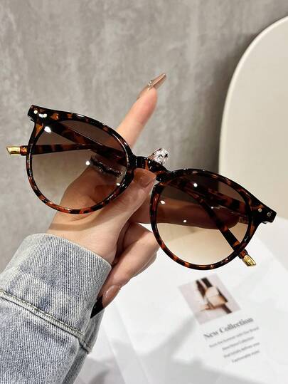 1 Pair Women's Fashionable Leopard Print Bohemian PC (Polycarbonate) Fashion Glasses, All Season