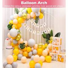 Queension Large Wedding Arch For Ceremony 7 Ft, Metal Balloon Arches Backdrop Stand With Metal Base For Party Supplies, Outdoor Garden Trellis With Water Bag For Climbing Plant, Round Frame, Gold-Cb - White - View 5