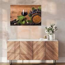 Wine Wall Art Decor For Kitchen Dining Room Grapes Fruit Canvas Wine Bottle Pictures Paintings Modern Artwork Decorations - Multicolor - View 6