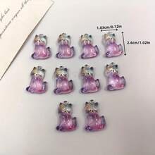 5/10 件可爱卡通猫咪吊坠饰品，适用于 DIY 珠宝制作、耳环、钥匙扣配件和工艺品，平面设计，多种柔和色彩