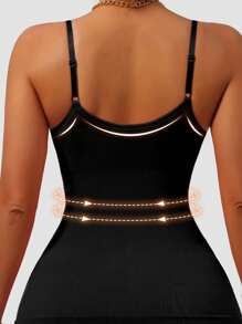 1pc Seamless Camisole Tank Top, Cinched Waist, Sports Casual Yoga Versatile Solid Color, Uplift Bust Shape For Good Figure, Suitable For Spring, Summer, Autumn, Winter