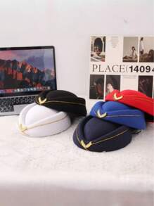 1 Stück Woll-Flugbegleiter Mütze, Militär Marching Band Mütze, Aufführungs Mütze, Zeremonie Mütze, Hotel Service Mütze