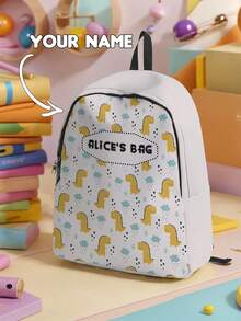 1 pieza Mochila personalizada con nombre, se puede personalizar según su diseño único, apta para niños y adolescentes, se puede imprimir su propio nombre o regalar imprimiendo el nombre de su hermano o compañero de clase - Multicolor - Ver 7