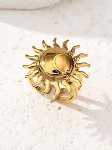 1/3/6 Stück modische, goldplattierte Edelstahl Spiral-Herz & Lächelndes Gesicht verstellbare Ringe, geeignet für Frauen Sommer Strandparty Urlaub Alltag, Geschenke für Paare oder Freunde