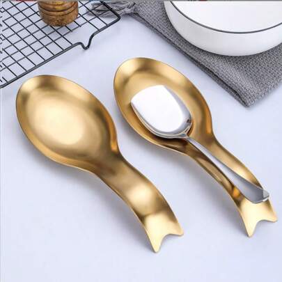 1 件不锈钢勺子托盘，厨房炊具工具，适用于火锅、餐厅