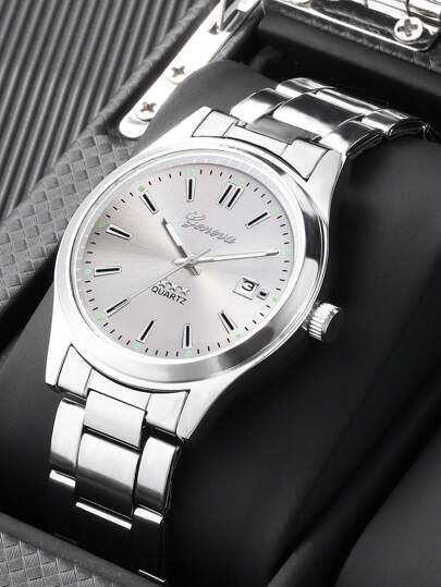 Alloy Strap Calendar Horloge Single out Box, Sports, Business, Wear Successful People view 2