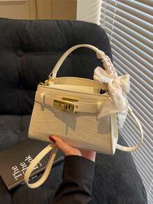 手提包包女士2025年夏季新款单肩斜挎包，小众通勤包。 - 米色 - 查看 3