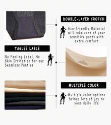 Seamless Underwear Women Soft No Show Panties High Cut Hipster Silky Cheeky Ladies Bikini 6 Pack - Color B - 查看 2