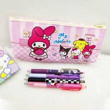 Sanrio 2PCS Sanrio Stationery Set: Cartoon Pencil Case + Random Sanrio Pen, Large Capacity, Ideal For Holiday Gifts
