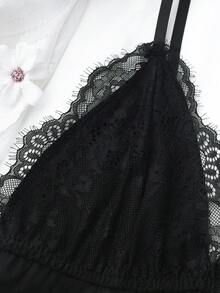 Women's Bow Decor Sexy Camisole Nightgown, Backless Lace Babydoll Dress With Adjustable Straps, Deep V Sexy Lingerie, Floral Lace Contrast Color Soft Knit Robe And Pajamas, Women's Solid Color Fitted Slit Nightgown, Suitable For Bedroom, Honeymoon, Anniversary, Bridal Gift, Pajama Party