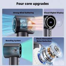 1PC Portable Handheld Turbo Fan 1800mAh 100 Gear High-Speed Cooler Rechargeable Digital Display Desk Fan For Outdoor