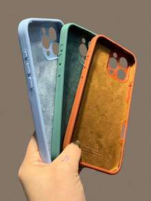 Case Cover Silicone Velvety Rubber With Closed Camera Square High Relief For Cell Phone 16 Pro Max Brown, Green, Orange, Red, Assorted Colors - Dark Green - View 5