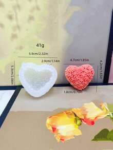 3D 爱心硅胶蜡烛模具，爱与爱元素设计 DIY 手工创意花香香氛奶油树脂香皂制作套装家居礼品 - 用于香薰蜡烛、肥皂、蜡、树脂浇注、手工皂 - 软糖、布丁、巧克力、糖果、软糖、聚合物粘土 - 用于香薰蜡烛、肥皂、蜡、树脂浇注、手工皂 - 软糖、布丁、巧克力、糖果、软糖、聚合物粘土、复杂婚纱设计、婚礼装饰 - 白色 - 查看 4