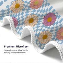 1pc Custom Name Microfiber Beach Towel, Contemporary Striped Daisy Pattern, Super Absorbent Swim Towel, Comfortable Beach Accessory, Stylish Poolside Towel, Ideal Christmas Gift For Boy And Girl - 250gsm Knit Fabric,Suitable For Mother's Day Gifts - Multicolor - View 6