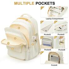 Large Capacity Backpack, High School & College Student Backpack, Travel Backpack, Women's Casual Large Capacity Backpack, Men's Business Laptop Backpack, 15.6 Inch Computer Work Backpack - Multicolor - View 5