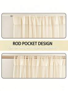 4pcs/2pcs/1pc Outdoor Beige Sheer Mosquito Net Curtains, Sheer Sheer Curtain Rod Pockets Breathable, Height Adjustable For Gazebo, Patio, Cabin, Backyard, Porch, Garden, Pavilion, Balcony And Corridor - Multicolor - View 10