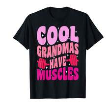 Las abuelas geniales tienen músculos - Camiseta de powerlifting para abuela - Negro - Ver 1