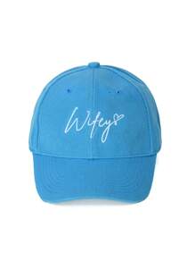 1 Pc Outdoor Wifey Letter Print Adjustable Baseball Cap, Casual Sun Protection Hat For Spring/Autumn Travel, Beach Holiday, Suitable For Young Men, Y2K Style