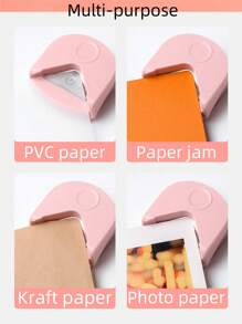 1pc Multi-Color Corner Cutter: Perfect Corner Rounder For Photos And Cards, DIY Corner Cutting Tool With R4 Radius - Corner Rounding Tool For Crafts, Photos, Paper And Cards - Square And Pointed Round Edge Trimmer - School And Office Supplies