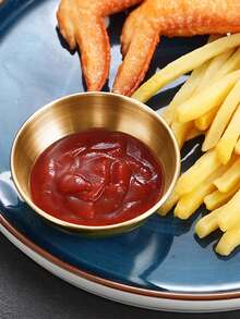 3/5/12/20 件不锈钢金色调味盘套装，适用于寿司、炸鸡、番茄酱、烧烤酱、蘸酱盘、黄油碟、蘸酱托盘、牛排酱碟、调味盘、奶酪酱碗、创意番茄酱碗、厨房用具（金色，3.2 英寸宽）