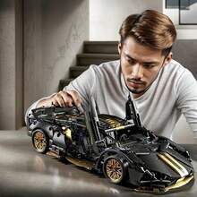 1259 件镀金公牛科技超级跑车积木模型，是万圣节/感恩节/圣诞节送给梦想拥有跑车的男人的完美节日礼物