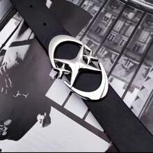 1pc Vintage American Y2K Style PU Leather Belt For Men, Suitable For Jeans, Suits, Daily Matching Summer, School
