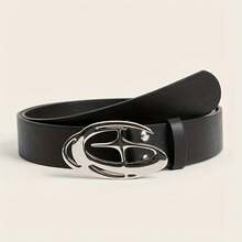 1 buah Sabuk Kulit PU Hitam Minimalis Gaya Y2K Amerika Unisex, Cocok untuk Celana Jeans, Jas, dan Pakaian Kasual - Salib Bintang Y2K Hitam - View 30