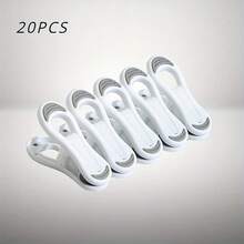 20 件无缝软塑料衣夹 - 强力防滑、防紫外线和防风，符合人体工程学设计，适用于精致面料、洗衣、家居整理（浅绿色）、现代干燥夹、耐用衣夹、衣夹 - 彩色 - 查看 2