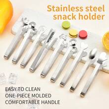 430不锈钢食物夹迷你零食夹ins风冰块饼干水果办公室糖夹创意食物夹小手掌形防滑钳厨房食物夹肉夹包子夹重型