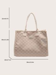 Bolso de tela casual de unicolor para mujeres, bolso grande de nailon y algodón con forma de diamante, bolso de hombro simple y ligero para ir a la escuela o de compras, bolso bandolera acolchado para viajes al aire libre