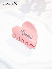 Neue farbenfrohe herzförmige Haarspange, hochwertige vielseitige Klemmspange, handgefertigt mit Diamanten besetzt, individuell bedruckbar mit Logo/Name, einfaches & niedliches Haaraccessoire für Frauen, geeignet als Geschenk für Mutter oder Freundin