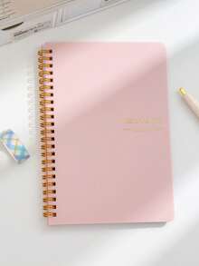 1 Book Of 52 A5 Undated Weekly Planner Coils This Schedule This Weekly Efficiency Plan This Planner Self-Discipline Coil Weekly Plan This Week To Do List Habit Tracker Planner Gift For Women, Girls Pink Journal