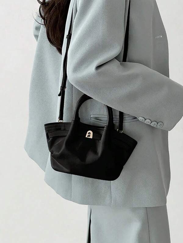 New Velvet Dumpling Style Totes Bag, Niche Design Texture Mini Elegant Handheld Bag, Fashion Street Lightweight Office Commute Wrist Bag, Simple Versatile Shoulder Crossbody Small Luxury Handbag For Women